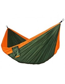 Hamaca Doble De Paracaída Cama Colgante Al Aire Libre De Nylon Camping, Verde mas Naranja - Envío Gratuito
