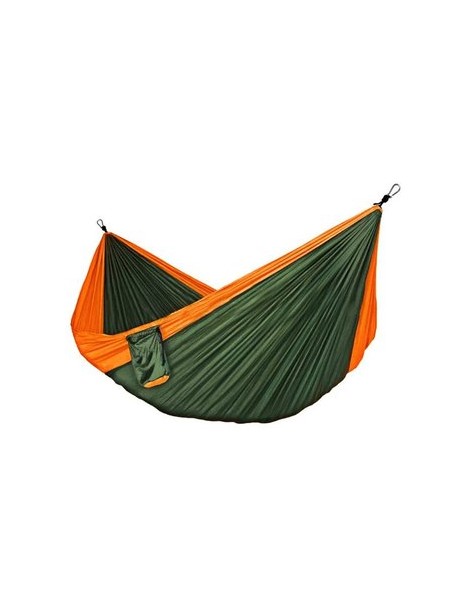 Hamaca Doble De Paracaída Cama Colgante Al Aire Libre De Nylon Camping, Verde mas Naranja - Envío Gratuito