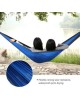 Hamaca Doble De Paracaída Cama Colgante Al Aire Libre De Nylon Camping, AzulmasGris - Envío Gratuito