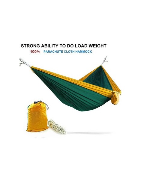 Hamaca De Paracaída Cama Colgante Al Aire Libre De Nylon Camping Para Una Persona, Verde mas Amarillo - Envío Gratuito