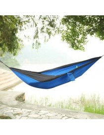 Hamaca De Paracaída Cama Colgante Al Aire Libre De Nylon Camping Para Una Persona, Azul mas Gris - Envío Gratuito