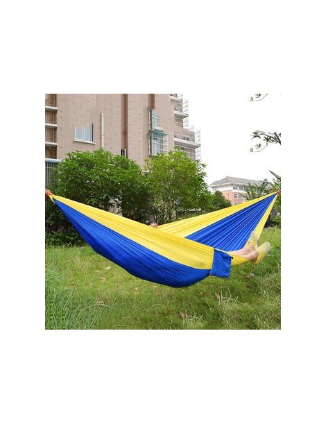 CX Hamaca Double Person Portable Nylon Fabric Hammock-Azul Y Amarillo - Envío Gratuito