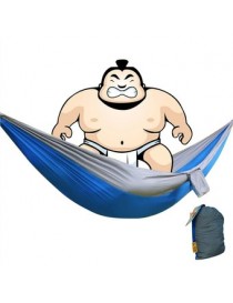 Hamaca de Tela, cama colgante para acampar al aire libre , viajes, 220 por  100 cm - azul mas  gris - Envío Gratuito