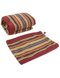 EH Rayado rojo hamaca de algodón doble espesar (fortalecimiento nudo tejido)-Rojo - Envío Gratuito