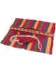 ER Lona de rayas multicolores sola hamaca oscilación cama para dormir Barra de extensión 190x80cm-rojo - Envío Gratuito