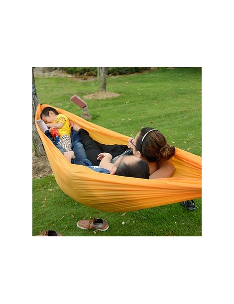 ER Cama Nylon Hamaca paracaídas portátil para 2 Personas Viajes acampar al aire libre naranja. - Envío Gratuito