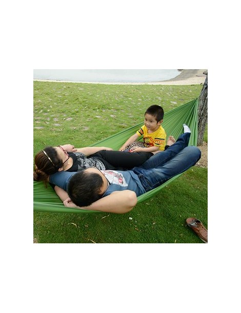 EH Cama Nylon Hamaca paracaídas portátil para 2 Personas Viajes acampar al aire libre Verde - Envío Gratuito