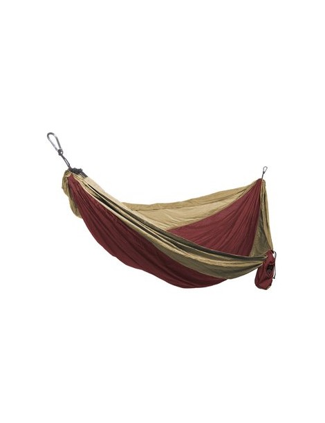 Hamaca Doble de tela de paracaídas Nylon Color Carmesí/khaki - Envío Gratuito