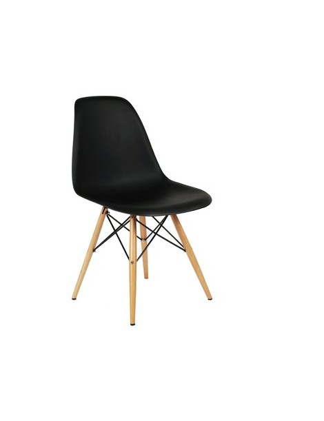 Silla de Comedor Vitrozi Replica Eames Woody-Negra - Envío Gratuito