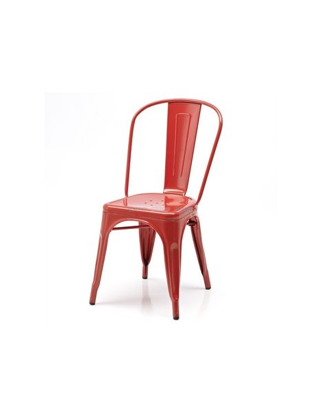 Silla Estilo Tolix Rojo Gloss - Envío Gratuito