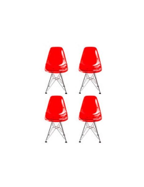 Silla Eames Niños KIT DE 4 SILLAS IL Mio Mueble-Rojo - Envío Gratuito