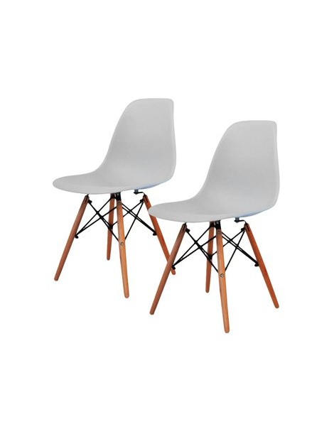 Pack 2 Sillas Estilo Eames Gris Decoracion De Interiores - Envío Gratuito