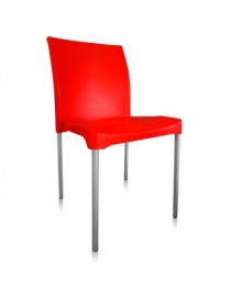 Silla fija de visita plástico aluminio mod. MUNDO JM-Vivanti-Rojo económica - Envío Gratuito