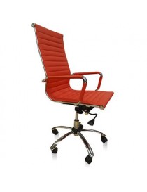 Sillón Directivo en Curpiel Rojo Mod. A05 - Envío Gratuito