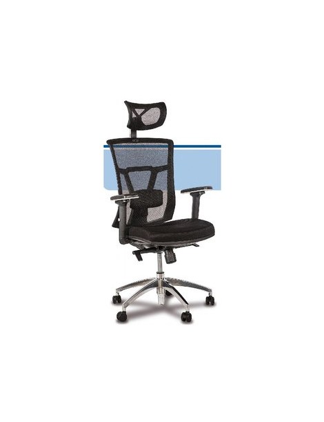 Silla Sillon Ejecutivo Europeo E Respaldo Alto En Tela Y Base Cromada - Envío Gratuito