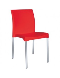 Silla Plástico Plastica Hotelera Restaurant Exterior Moderna Colores M1 - Rojo - Envío Gratuito