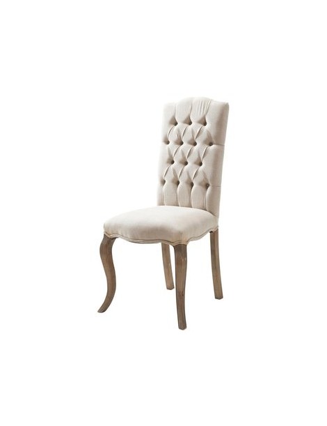 Silla Capitonada Estilo Vintage, Vintage Home Design, Praga, Base Y Patas De Madera - Envío Gratuito