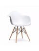 Silla de Comedor Vitrozi Replica Eames Woody Brazo-Blanco - Envío Gratuito