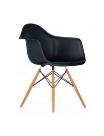 Silla de Comedor Vitrozi Replica Eames Woody Brazo-Negro - Envío Gratuito