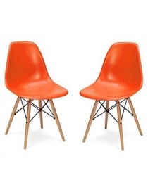 Set 2 Silla Moderna Decorativa De Comedor Eiffel Orange Color Fancierstudio - Envío Gratuito