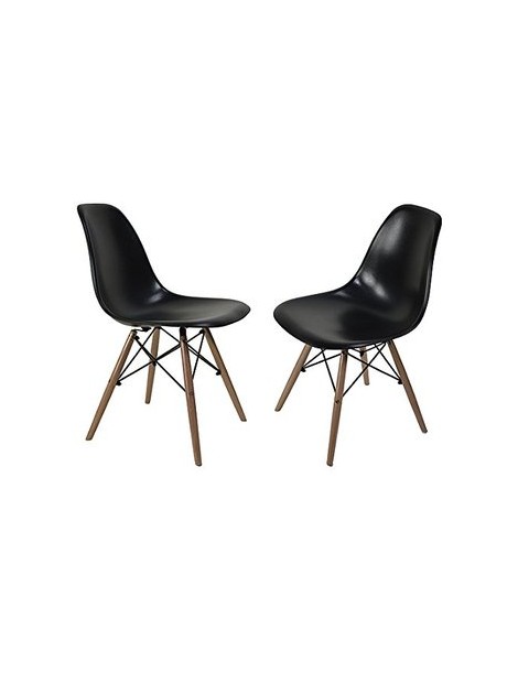 Set 2 Silla Moderna Decorativa De Comedor Eiffel Negro Fancierstudio - Envío Gratuito