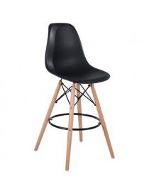 2 Bancos Altos Réplica Eames Negro - Muebilia - Envío Gratuito