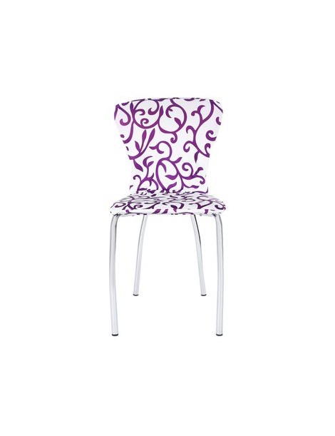 Cubierta de la Silla Spandex Stretch Washable Chair Cover-Blanco y Púrpura - Envío Gratuito