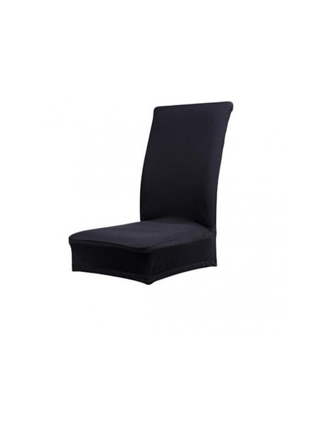 MagiDeal Color Sólido De La Cubierta De Comedor Spandex Taburete Silla Funda De Poliéster Suave Negro - Envío Gratuito