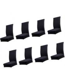 MagiDeal 8 Piezas De Poliéster Suave Cubierta De Comedor Silla Del Spandex Heces Funda Negro - Envío Gratuito