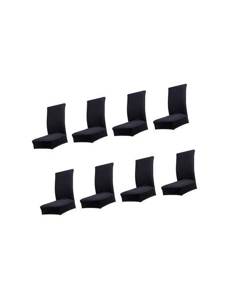 MagiDeal 8 Piezas De Poliéster Suave Cubierta De Comedor Silla Del Spandex Heces Funda Negro - Envío Gratuito