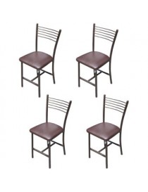 Set de 4 Sillas Tubular Chocolate Chilanguita - Envío Gratuito