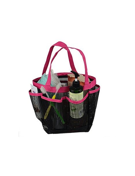 Bolso para organizador de baño de 8 bolsillos Negro y rosa - Envío Gratuito