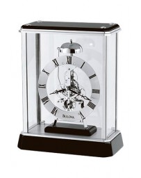 Reloj Bulova de Mesa, Base de Madera Sólida Negra, - Envío Gratuito