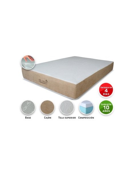 Colchón Bio Mattress Memory Foam Queen Size Paris ms 2 Almohadas De Regalo De Gragea Memory Foam (suave) - Envío Gratuito