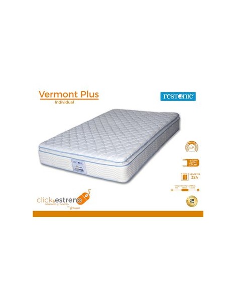 Colchon Restonic Vermont Plus Individual Blanco - Envío Gratuito