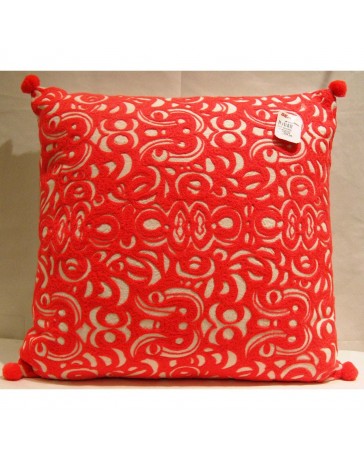 Cojín Decorativo India Bordado 45X45 Rojo - Envío Gratuito