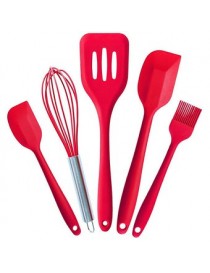 Uperior Utensilios De Cocina De Silicona Set 5pcs Rojo - Envío Gratuito