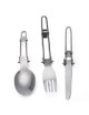 Acero inoxidable plegable Tenedor Cuchara Cuchillo set-SILVER - Envío Gratuito