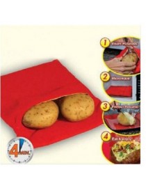 Nuevo Rojo Lavable Bolsa de Patata para Cocinar en Microondas(Cocinar 4 Patatas en Una Vez) - Envío Gratuito