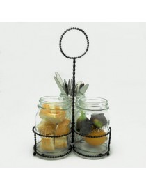 PORTA CUBIERTOS CON RACK MASON JAR. - Envío Gratuito