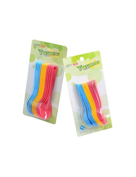 Paquete de 12 Cucharas de Plástico-Multicolor - Envío Gratuito