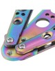 Práctica De Alta Calidad BALISONG BUTTERFLY Steel Trainer Knife With Sheath (Arco Iris) - Envío Gratuito