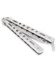 Acero Inoxidable Práctica Mariposa Balisong Entrenador Tren Cuchillo Herramienta Embotada (plata) - Envío Gratuito