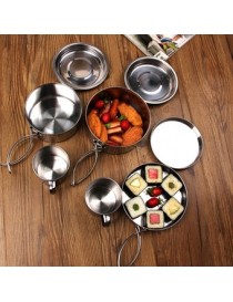 8 En 1 Portatil Acero Inoxidable Camping Tableware Set - Envío Gratuito