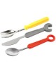 EB Cuchillo Y Cuchara Tenedor De Tres Piezas De Modelado Destornillador Herramientas De Platos-Gris Y Naranja Y Amarillo Y Plata