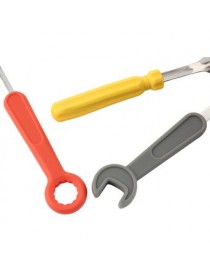 EB Cuchillo Y Cuchara Tenedor De Tres Piezas De Modelado Destornillador Herramientas De Platos-Gris Y Naranja Y Amarillo Y Plata