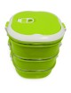 Tupper Para Comida 3 Niveles Cuadrado Easy Go Verde - Envío Gratuito