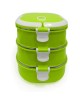 Tupper Para Comida 3 Niveles Cuadrado Easy Go Verde - Envío Gratuito