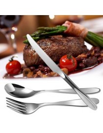 4 PC Pesado Deber Tenedor Cuchara Cuchillo Set Cubiertos Vajilla Del Acero Inoxidable - Envío Gratuito