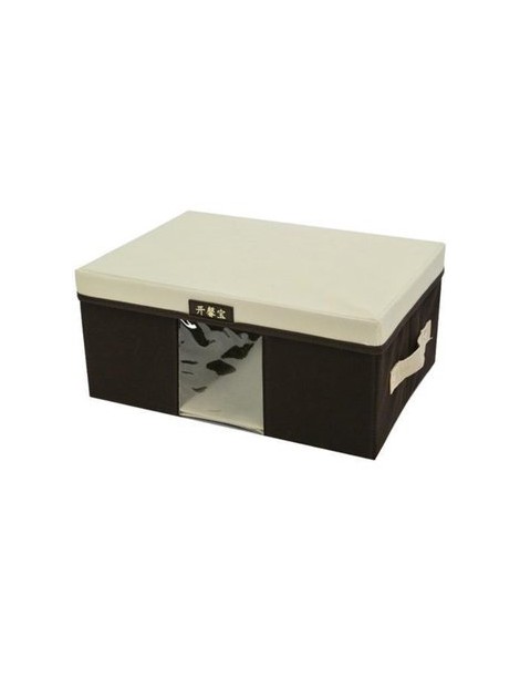 Caja de Almacenamiento Lid Visible Pequeña Ropa-Marrón con Beige - Envío Gratuito